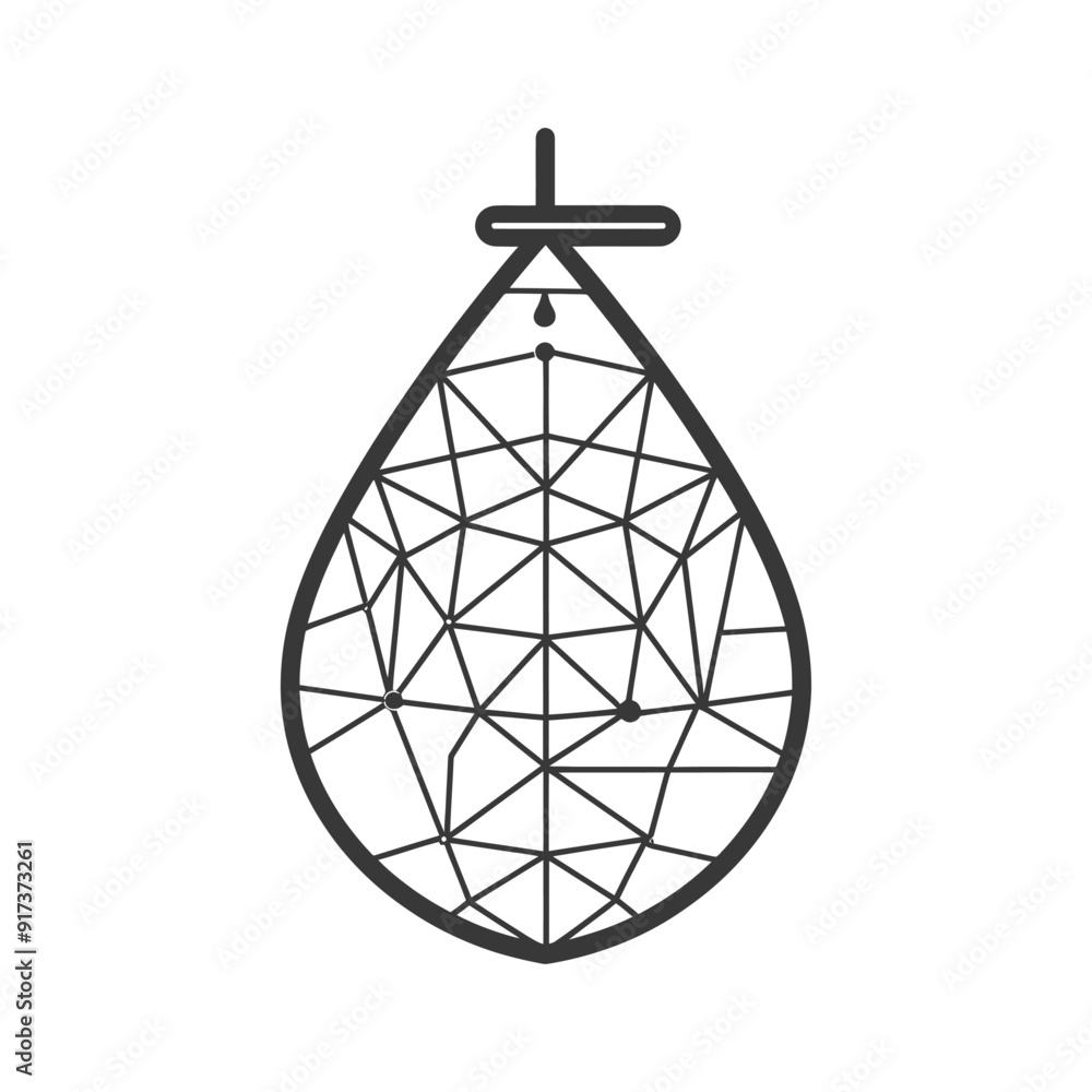Poster geometric abstract teardrop with cross and dots