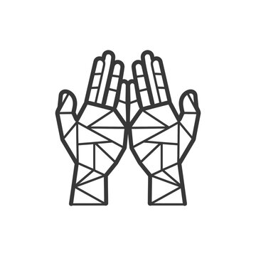 recommend clip art: Geometrically Designed Praying Hands in Outline