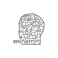 Geometric Head with the Word Remember Spelled Backwards