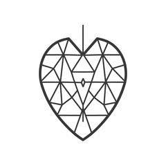 Geometric Heart Shape with a Hanging String