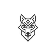 Fototapeta premium Geometric Line Art Wolf Head Design