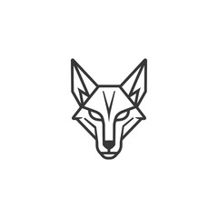 Fototapeta premium Geometric Line Art Wolf Head Illustration