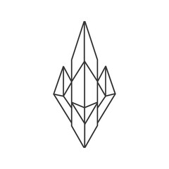 Geometric Line Drawing of a Crystal