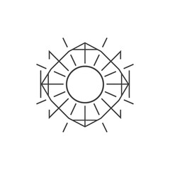 Fototapeta premium Geometric Sun with Rays and Inner Circle