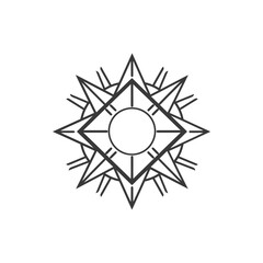 Geometric Sun with Rays and Square Center