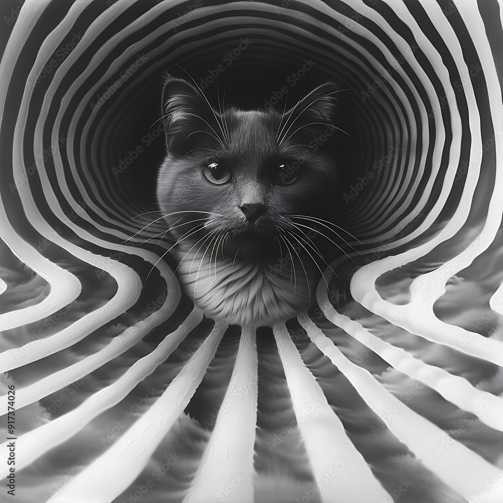Poster stepping into schrdinger's thought experiment infamous cat discuss paradoxical scenario of quantum s