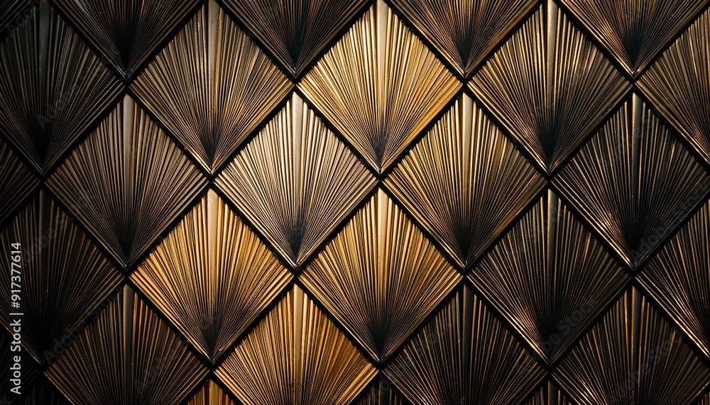 Wall mural a stylish wallpaper featuring a striking black and gold diamond pattern design