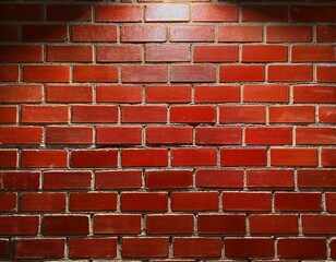 A close-up shot of a red brick wall with a single light source highlighting the texture