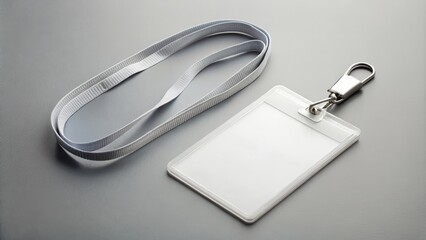 Blank ID card holder with lanyard for office or event use, blank, ID card, holder, lanyard, office, event, badge