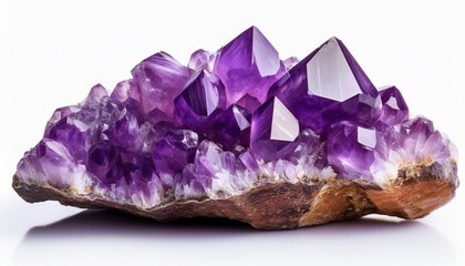 Fototapeta premium Natural amethyst isolated on a white background.