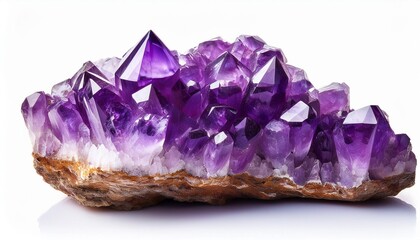 Fototapeta premium Natural amethyst isolated on a white background.
