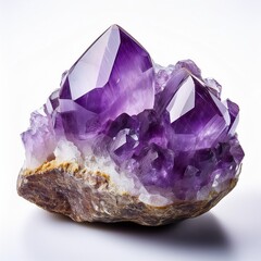 Fototapeta premium Natural amethyst isolated on a white background.