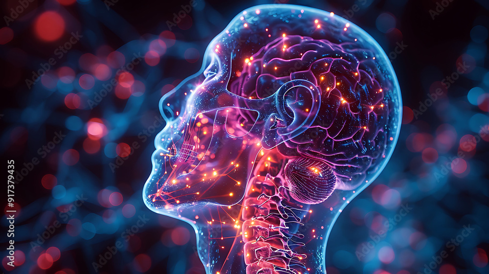Poster visual representation of human endocrine system's feedback mechanism showcasing hypothalamuspituitar