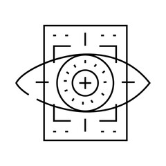 eye with mesh ophthalmology line icon vector. eye with mesh ophthalmology sign. isolated contour symbol black illustration