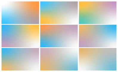 Fototapeta premium collection of pastel tint gradient backgrounds