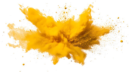 yellow color explosion isolated on white background