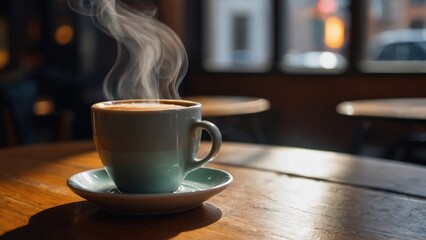 Obraz premium cup of coffee on a table