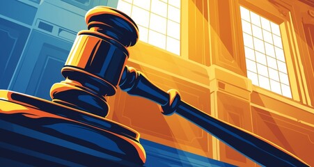 wooden gavel on the court