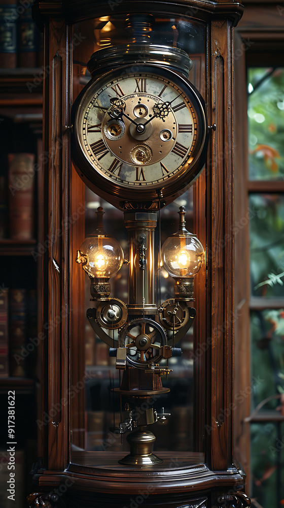 Aufkleber yourself transported era of classical mechanic witnessing pendulum swinging gracefully grandfather c