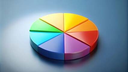Obraz premium Multicolored of a pie chart, chart, graph, business, data, statistics, colors, visualization, financial