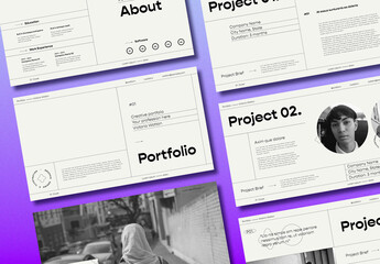 Black and White Geometric Portfolio