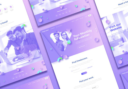 Purple Gradient Email Neswletter