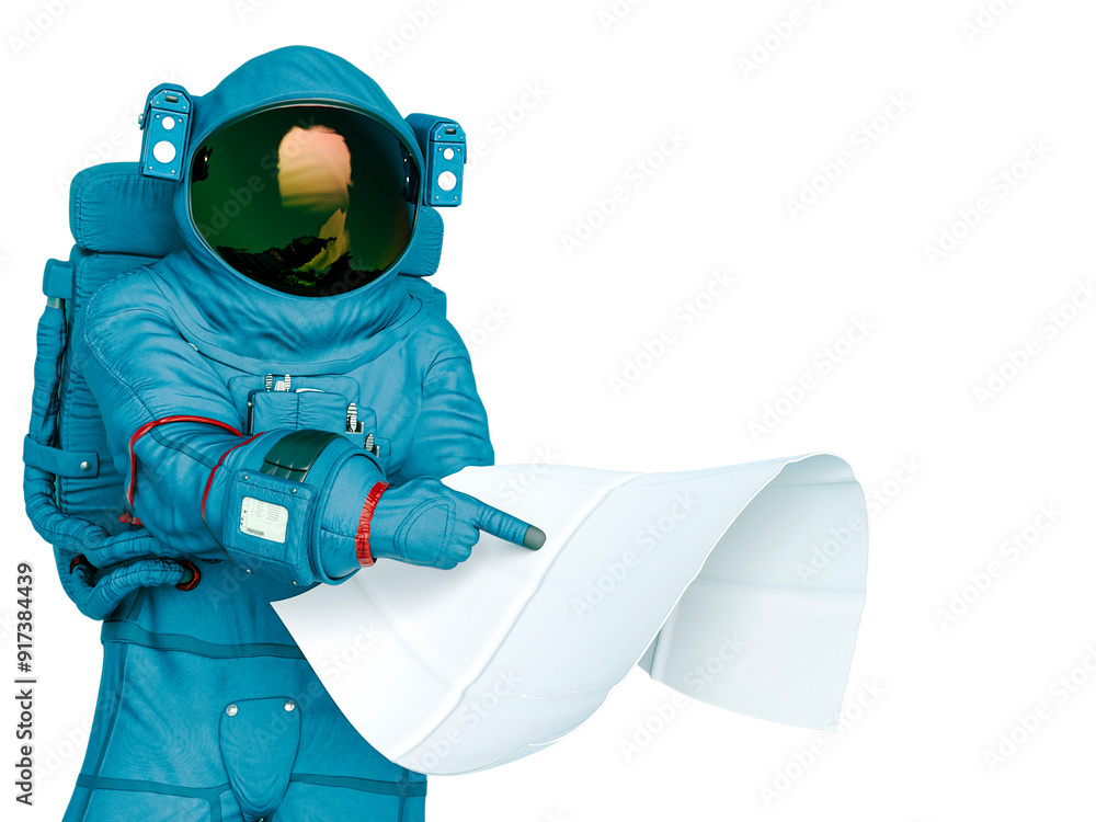 Wall mural astronaut lost and trying to read a map