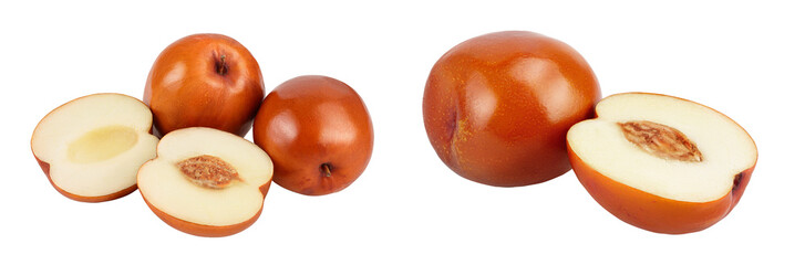 jujube or chinese date isolated on white background with full depth of field
