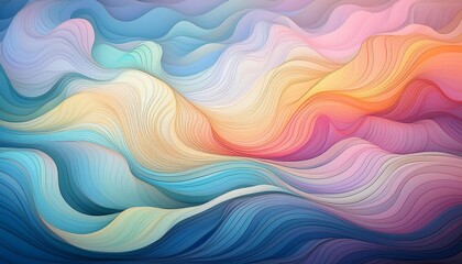 Obraz premium Serene abstract background with soft pastel waves, creating a calming and harmonious effect.