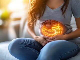 educational poster outlining common digestive disorders and their symptoms.