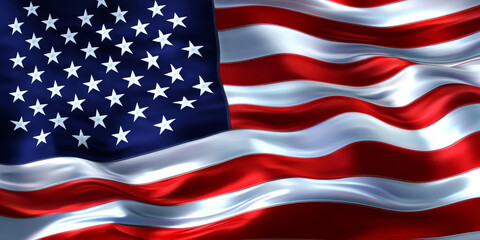 Fototapeta premium American flag background. US America symbol waving, stars and stripes banner