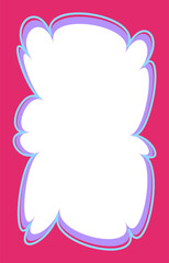 Wavy scallop border. Rectangle fun wavy frame. Cartoon hand drawn shape for text picture and photo. Doodle groovy psychedelic template. Abstract funky decorative y2k squiggle bubble