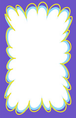 Wavy scallop border. Rectangle fun wavy frame. Cartoon hand drawn shape for text picture and photo. Doodle groovy psychedelic template. Abstract funky decorative y2k squiggle bubble