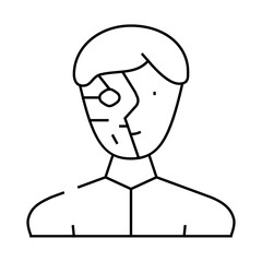 cyborg robot line icon vector. cyborg robot sign. isolated contour symbol black illustration
