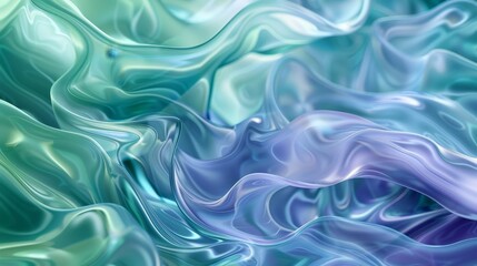 Obraz premium Tranquil water inspired abstract digital art with layered translucent shapes in cool tones