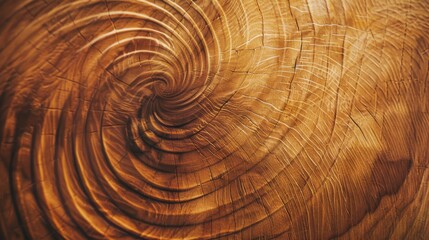Close-up of wood grain forming intricate, swirling patterns in a cross-section, highlighting the natural texture and details.