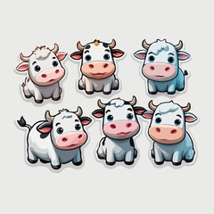cow cartoon set