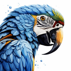 Fototapeta premium parrot drawn using WPAP art style, isolated black background, pop art, vector illustration.