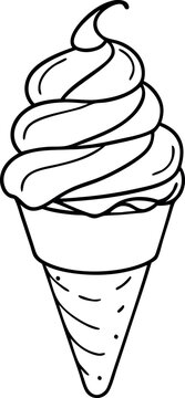 recommend clip art: Simple Line Art of Ice Cream Cone Illustration