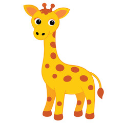 Obraz premium giraffe cartoon vector illustration clipart, 