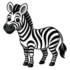 Fototapeta premium Vector of cartoon zebra illustration clip art, 