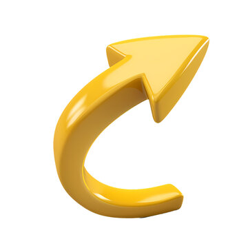 recommend clip art: Yellow curved direction arrow 3d icon clip art
