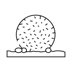 egagropylus linnaeus seaweed line icon vector. egagropylus linnaeus seaweed sign. isolated contour symbol black illustration