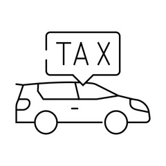 car tax line icon vector. car tax sign. isolated contour symbol black illustration