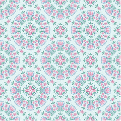 Watercolor medallion pattern floral damask pattern watercolor damask repeat vector file traditional pattern