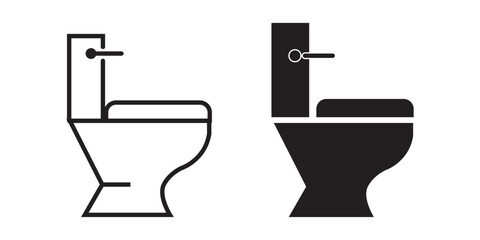 Toilet line icon bowl sanitaryware vector bathroom. Bidet toilet line icon