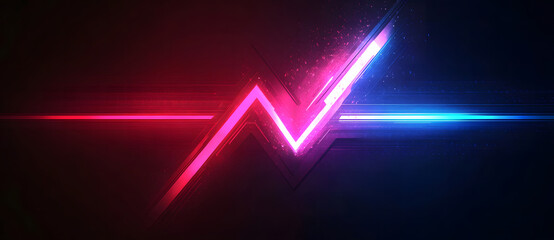 colorful digital arrows pointing right shaped by dynamic neon glowing lines in a dark background DESIGN