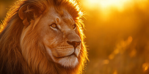 Naklejka premium Majestic Lion Portrait