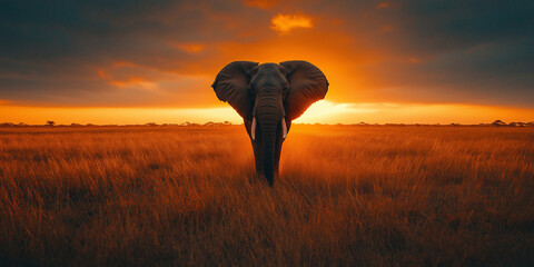 Powerful Elephant at Dawn