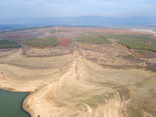 Aerial view of Pyasachnik Reservoir, Bulgaria